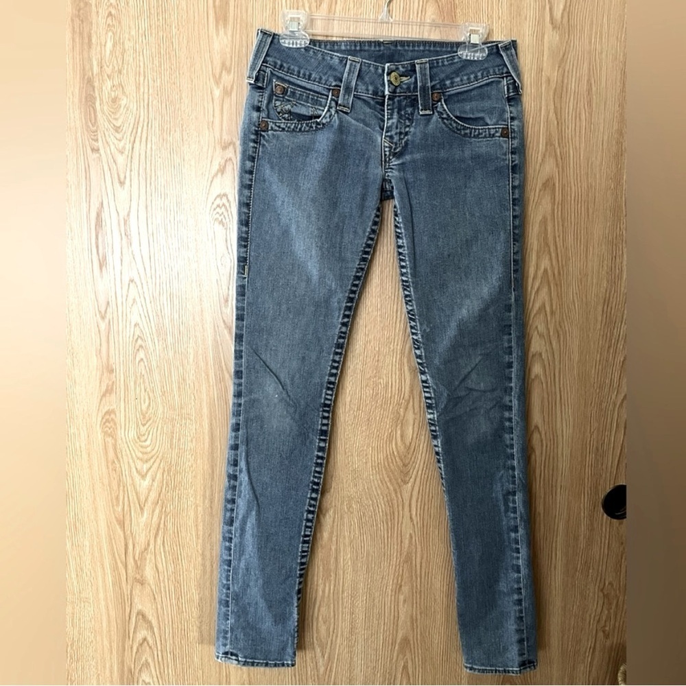 True Religion Blue Straight Long Jeans